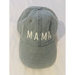 MAMA Cap in Light Denim Blue w/White Embroidered Text, Adjustable, by Rey To Z